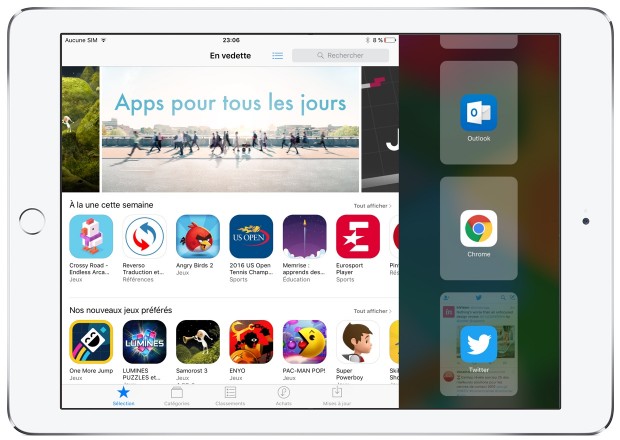 La liste permettant de choisir l'application secondaire
