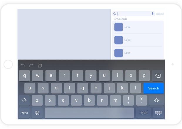 La recherche est intégrée en haut dans cette partie latérale
